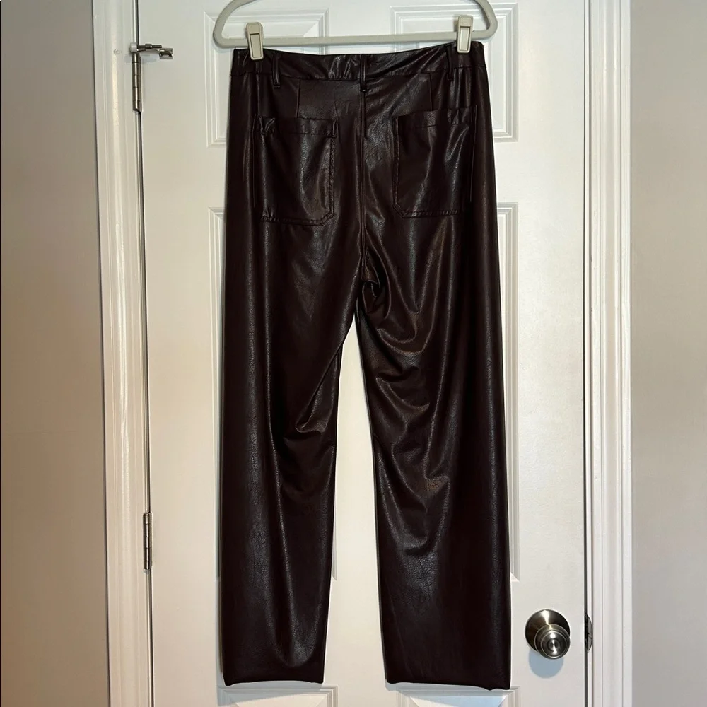 LYSSE Faux Leather Wide Leg Pants Women's Size Large - Picture 3 of 5